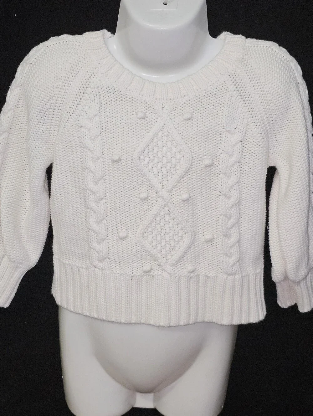 GAP 2T Classic Cable Knit Wome Sweater - White